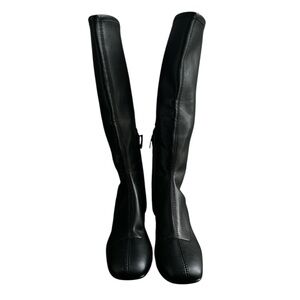 Zara Black Leather Knee-High Boots